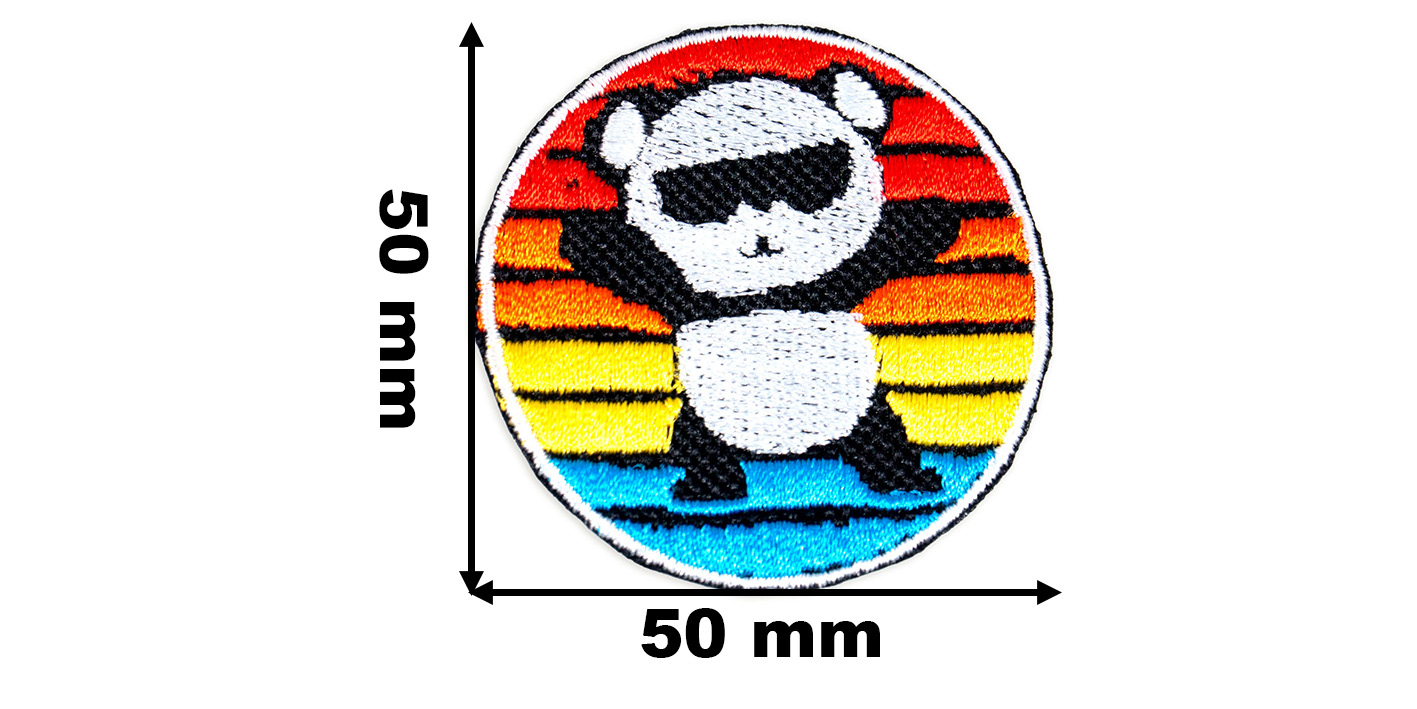 Naszywka naprasowanka panda w tęczy